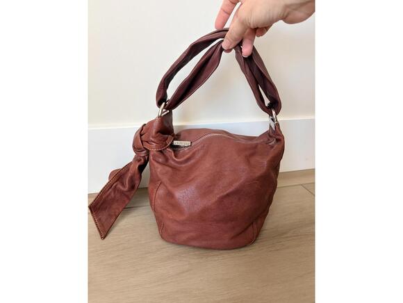KOOBA Plum Leather Shoulder Hobo Bag